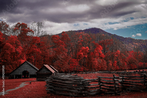 Red Fall in the Mountains