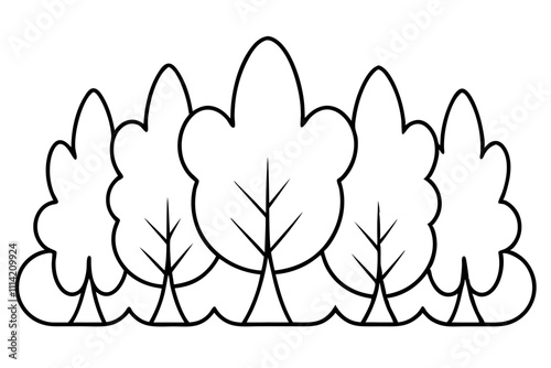 Simple Forest Flourish Line Art Vector could be rewritten as