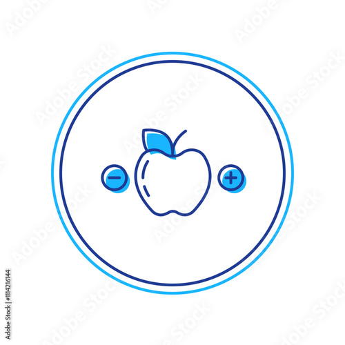 Filled outline Calorie calculator icon isolated on isolated on white background. Calorie count. Diet. Weight loss. Portion control. Healthy eating. Dietary nutrition. Vector