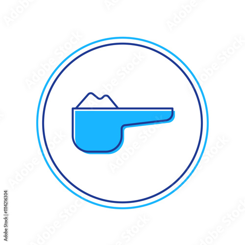 Filled outline Sports nutrition bodybuilding proteine power drink and food icon isolated on white background. Vector