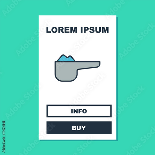 Filled outline Sports nutrition bodybuilding proteine power drink and food icon isolated on turquoise background. Vector