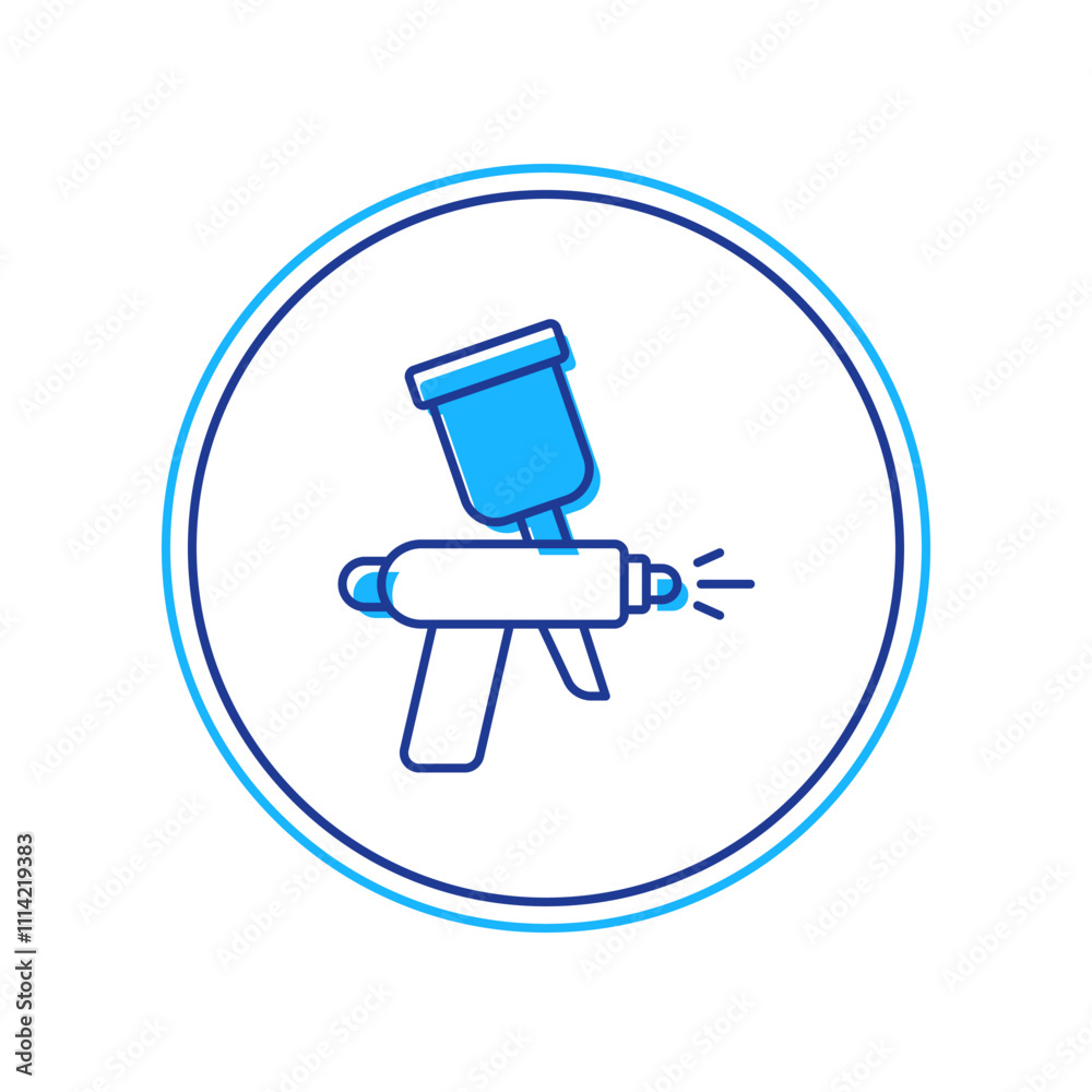 Filled outline Paint spray gun icon isolated on white background ...