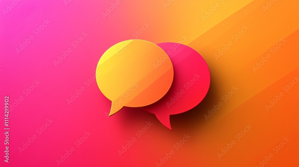 Colorful speech bubbles representing communication and interaction in a digital context Colorful speech bubbles representing communication and interaction in a digital context