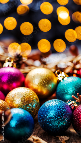 three Christmas Balls. for decoration