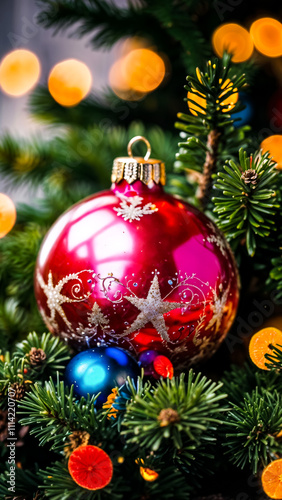 three Christmas Balls. for decoration