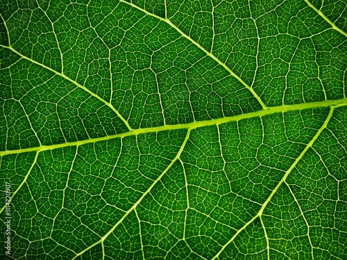 Leaf texture macro. Leaf vein pattern macro photography. Green leaf cells macro. Leaf close-up shot. photo