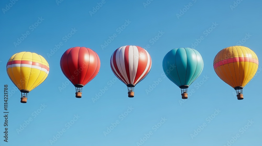 Obraz premium A Breathtaking Scene of Colorful Hot Air Balloons Floating Above a Tranquil Lake at Sunset