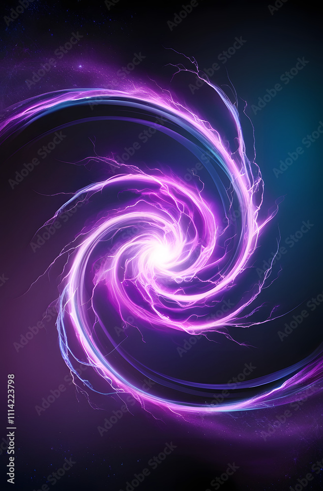 Fototapeta premium Illuminated Abstract Swirl of Purple Energy With Glowing Centerpiece