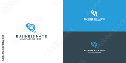 letter p planet vector template logo design