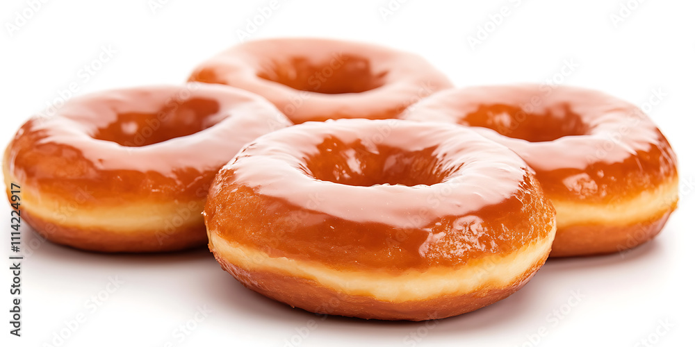 View of tasty sweet glazed donuts View of tasty sweet glazed donuts