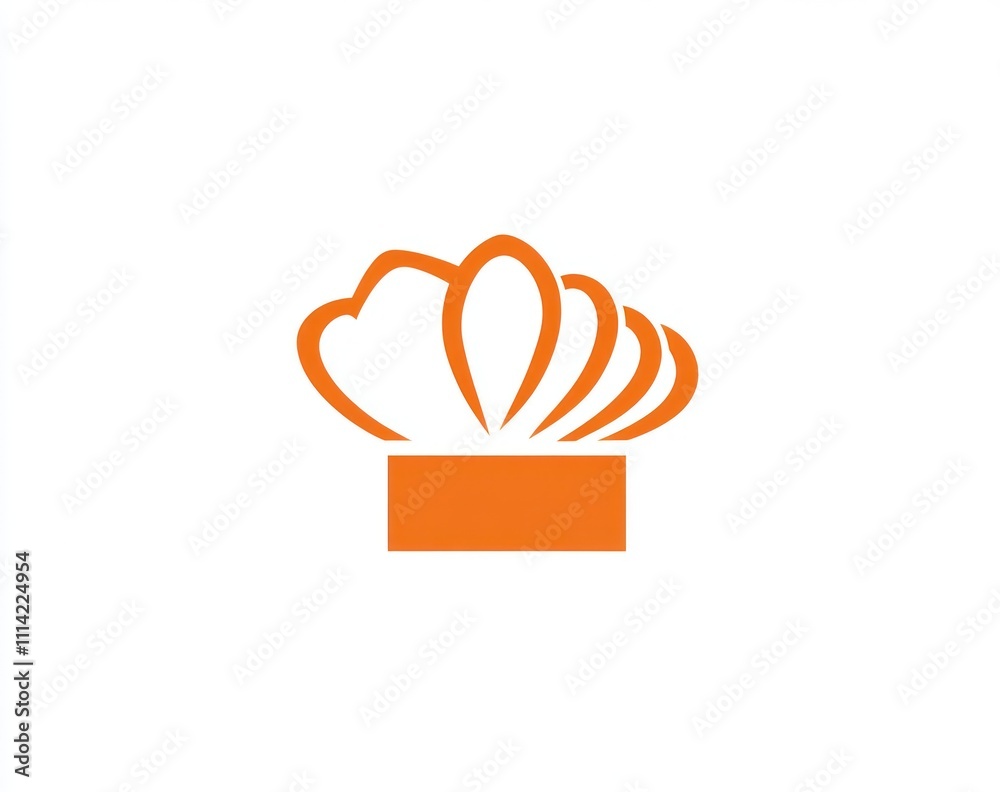Obraz premium Orange chef hat logo on white.