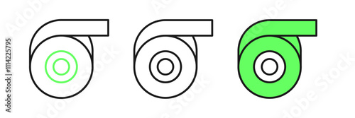 Set line Scotch tape icon isolated on white background. Roll adhesive tape. Insulating tape. Vector