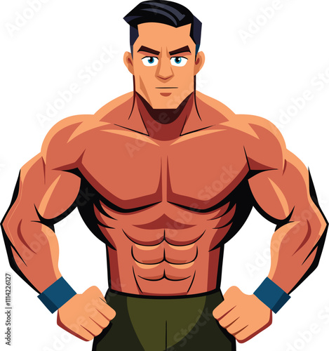 bodybuilder man vector
