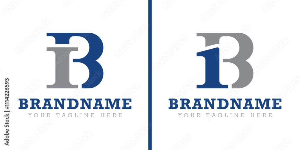 Letters IB and 1B Logo, for business with IB BI 1B B1 initials Letters IB and 1B Logo, for business with IB BI 1B B1 initials