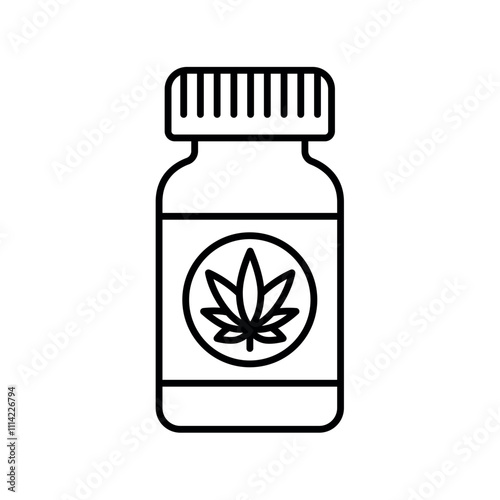 CBD products line icon.