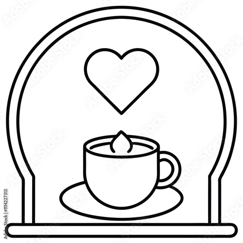 Valentine Coffee Shop Vector Design.