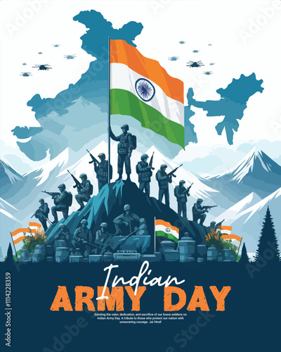 Indian army day social media post banner template