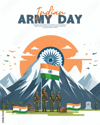 Indian army day social media post banner template