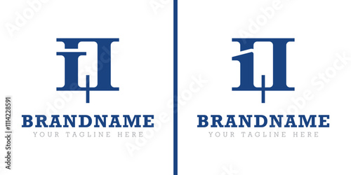 Letters IQ and 1Q Logo, for business with IQ QI 1Q Q1 initials