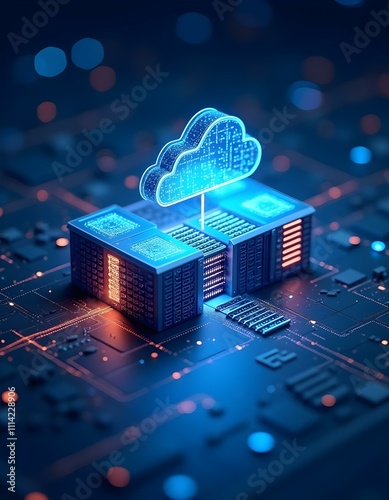 An illustration of modern cloud hosting services