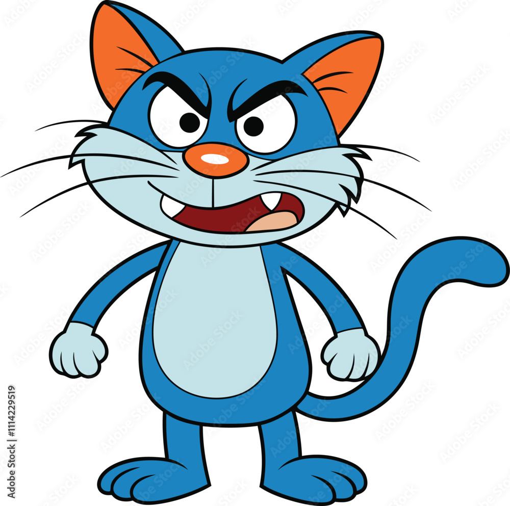 Obraz premium angry cat vector illustration 