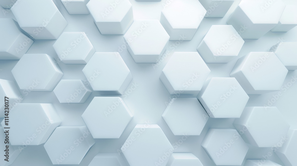 Naklejka premium Vector seamless 3d abstract creative white hexagon