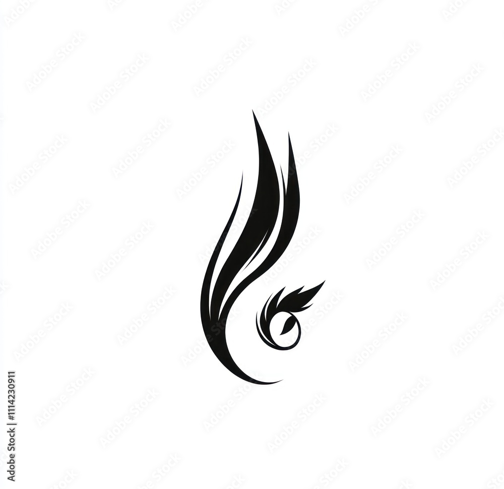 Abstract black floral design element. Abstract black floral design element.