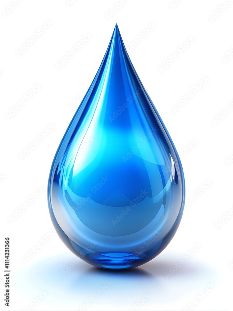Blue water drop 3d isolated on transparent background Blue water drop 3d isolated on transparent background