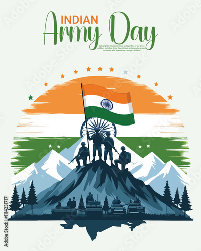 Indian army day social media post banner template