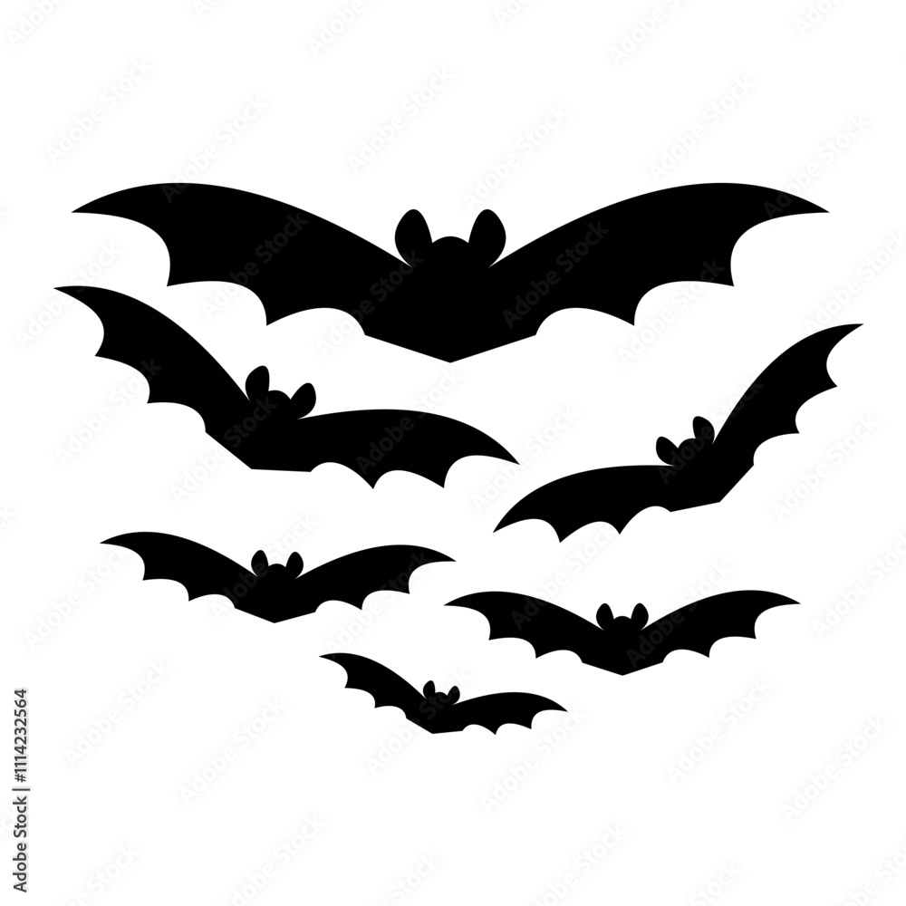 Naklejka premium Silhouette Bat Flying