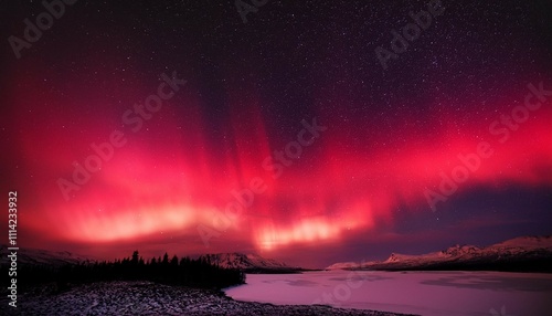 rare red northern lights red aurora borealis high quality photo