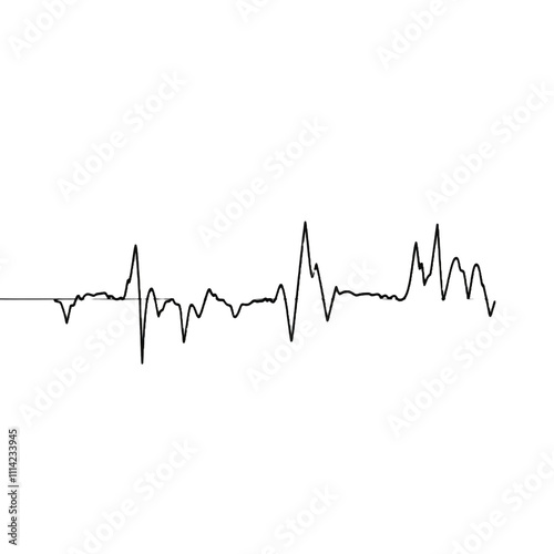 A black line of a heartbeat on transparent background.