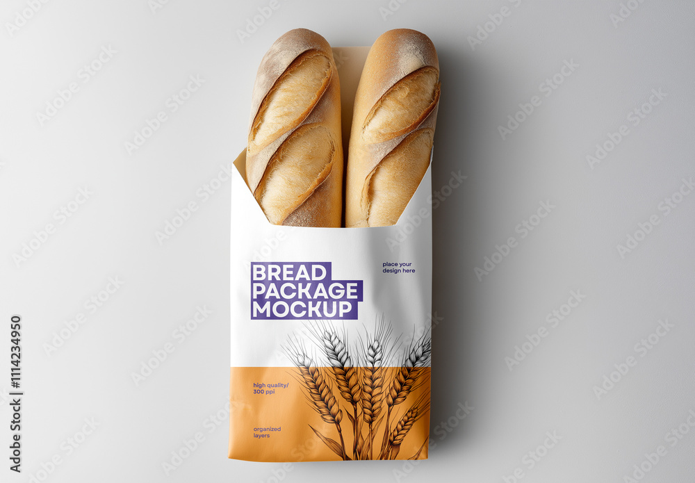 Bakery Bread Package Mockup Generated with AI Stock Template | Adobe Stock