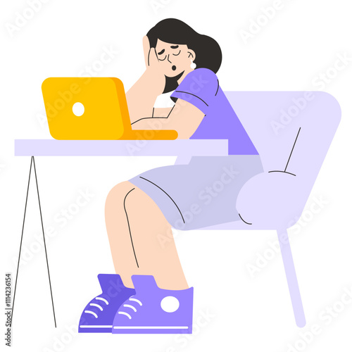 Young Businesswoman. Flat Vector Illustration