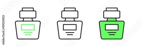 Set line Perfume icon isolated on white background. Vector