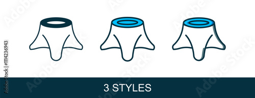 Filled outline Tree stump icon isolated on white background. Vector