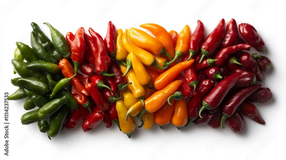 Colorful mini peppers arranged in rows. Colorful mini peppers arranged in rows.