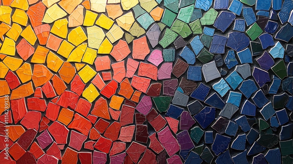 Vibrant mosaic art creation urban gallery visual artwork contemporary setting close-up color theory exploration Vibrant mosaic art creation urban gallery visual artwork contemporary setting close-up color theory exploration