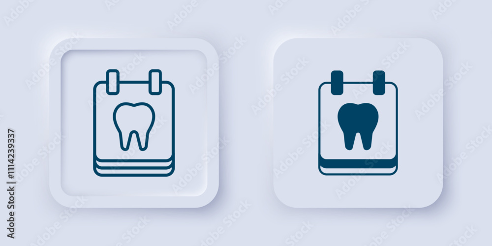 Filled and outline Calendar with tooth icon isolated on grey background. International Dentist Day, March 6. March holiday calendar. Square button. Vector Filled and outline Calendar with tooth icon isolated on grey background. International Dentist Day, March 6. March holiday calendar. Square button. Vector