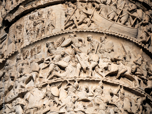 Column of Marcus Aurelius in Rome detail