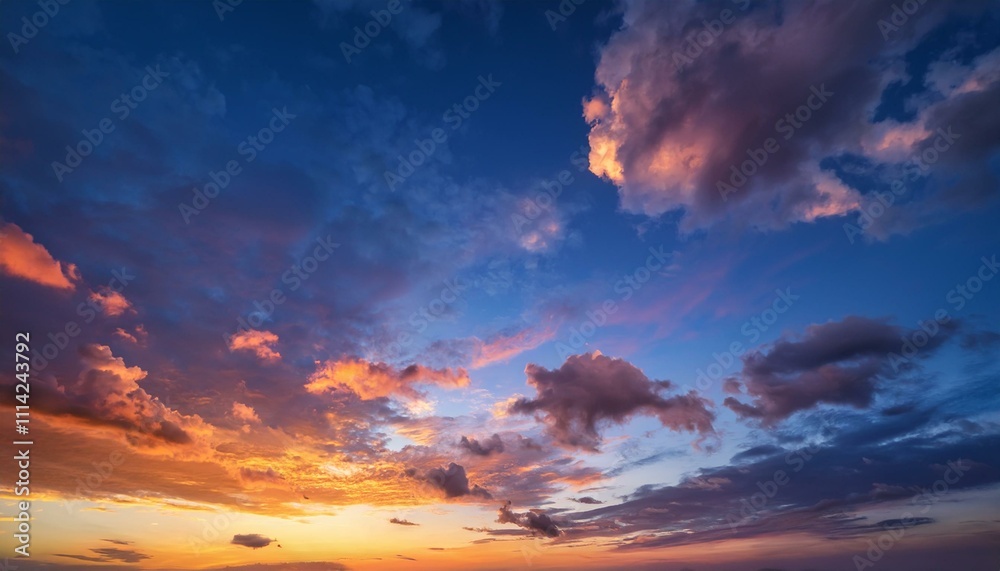 Dramatic sky background with vibrant colors of sunrise or sunset, perfect for landscape photography, travel content, or inspirational visuals Dramatic sky background with vibrant colors of sunrise or sunset, perfect for landscape photography, travel content, or inspirational visuals