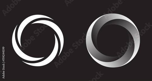 Abstract shapes isolated on white background. Logotype designs. Vector illustration.