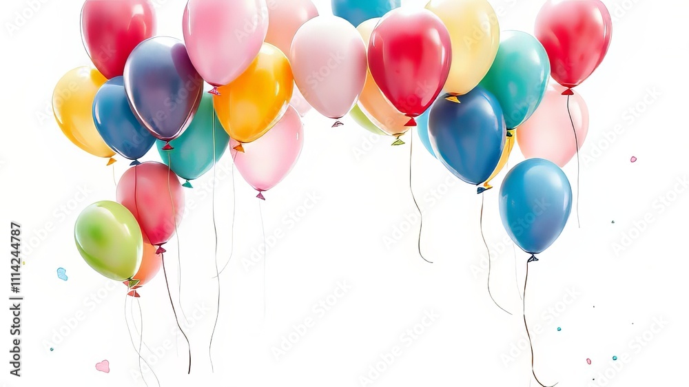 Birthday card: Soft, vibrant balloons in a surreal watercolor wash. Celebrate joy! Birthday card: Soft, vibrant balloons in a surreal watercolor wash. Celebrate joy!
