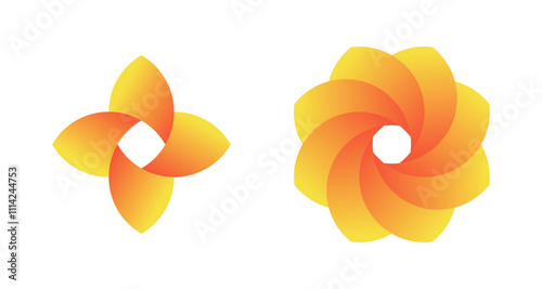 Abstract shapes isolated on white background. Logotype designs. Vector illustration.
