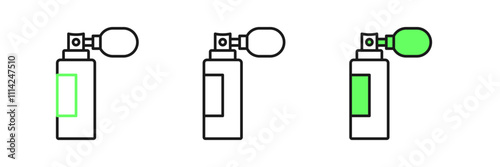 Set line Perfume icon isolated on white background. Vector
