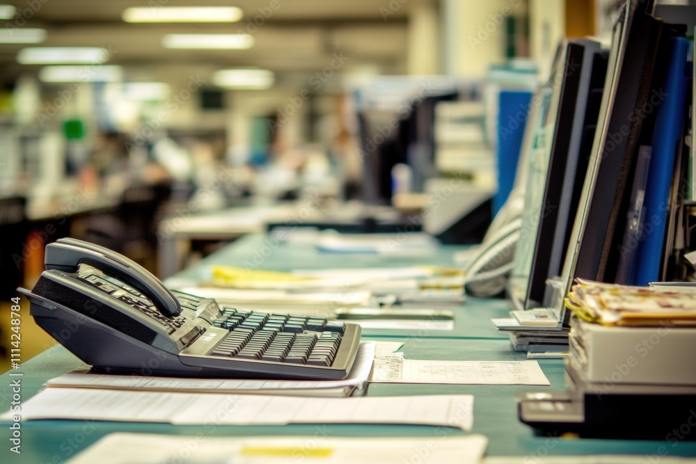 Office activity at a business workspace desk clutter photography indoor close-up professional environment Office activity at a business workspace desk clutter photography indoor close-up professional environment