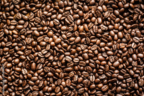 Roasted Coffee Beans background texture. 