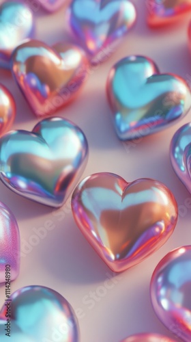 Colorful translucent hearts create a whimsical atmosphere in a modern decor setting