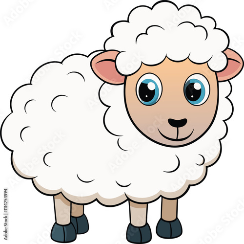 sheep cartoon isolated on white