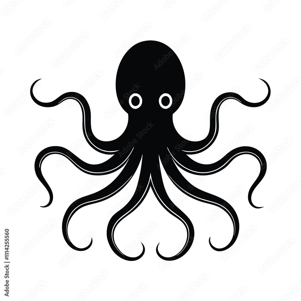 a black and white illustration of an octopus a black and white illustration of an octopus